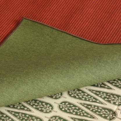 Frosted Cypress Mahjong Tablecloth + Serene Sunset & Moss Green Chambray Mahjong Mat