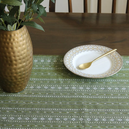 Woven Moss Green Reversible Runner