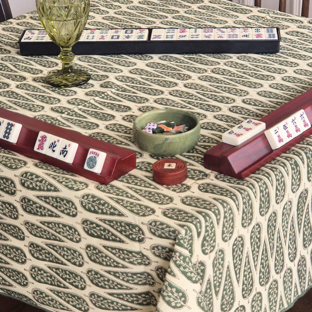 Frosted Cypress Mahjong Tablecloth