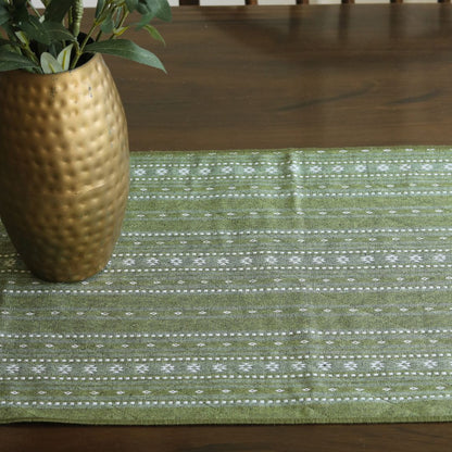 Woven Moss Green Reversible Runner
