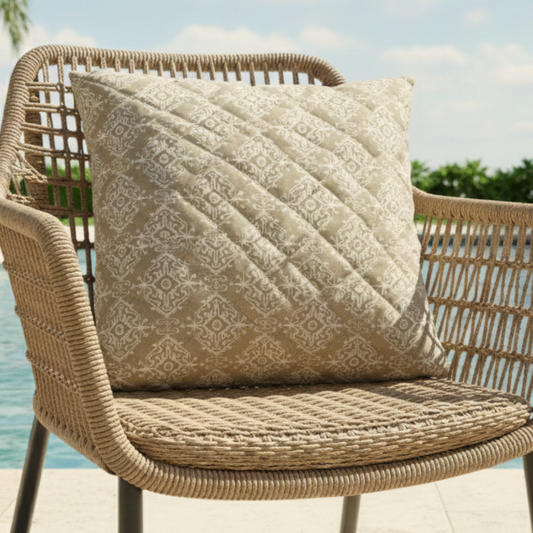 Dholpur Beige Cushion Cover