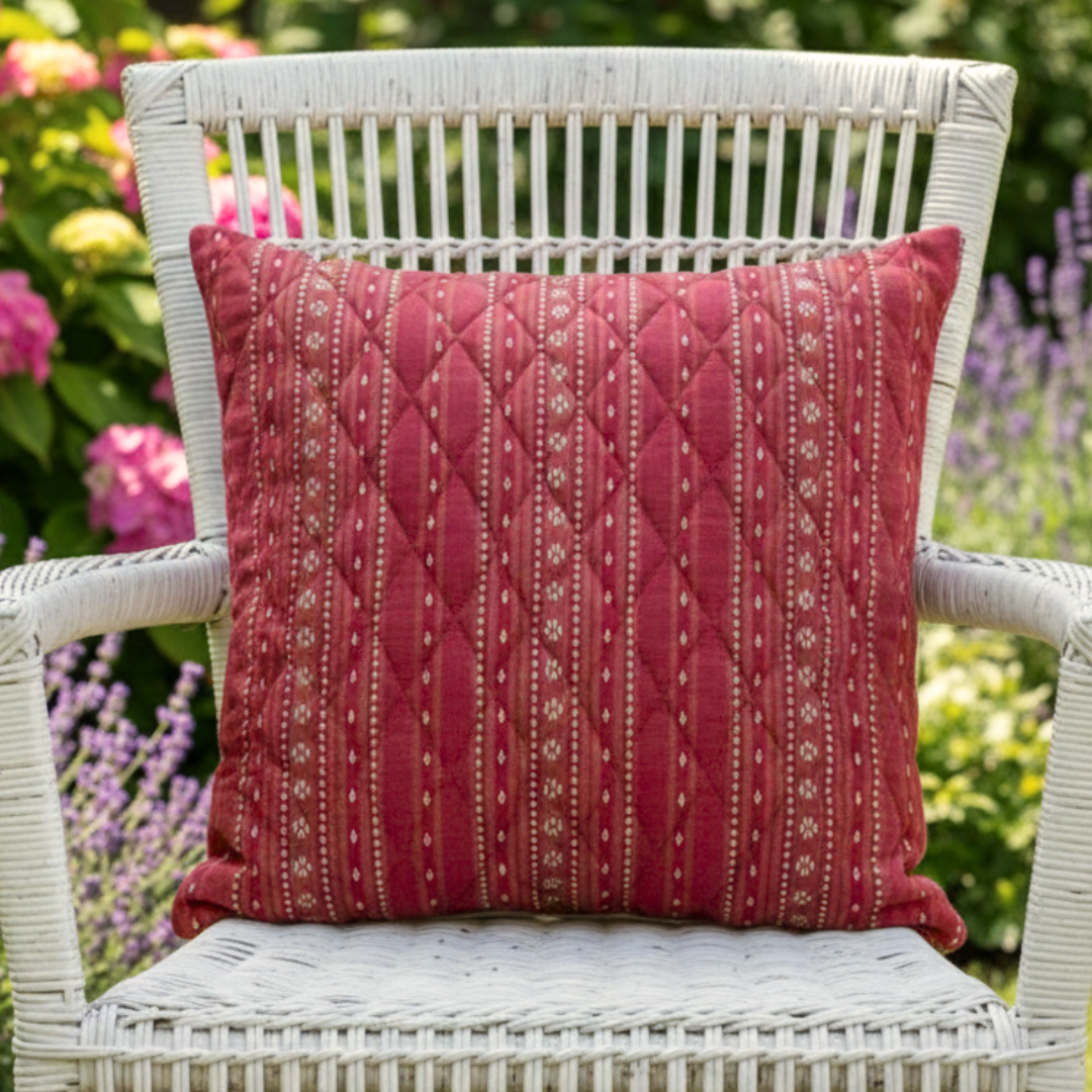 Woven Ruby Red Cushion Cover