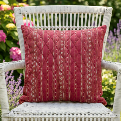 Woven Ruby Red Cushion Cover