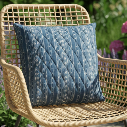 Woven Aegean Blue Cushion Cover