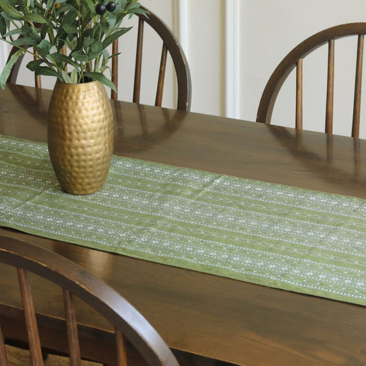 Woven Moss Green Reversible Runner Blue Green