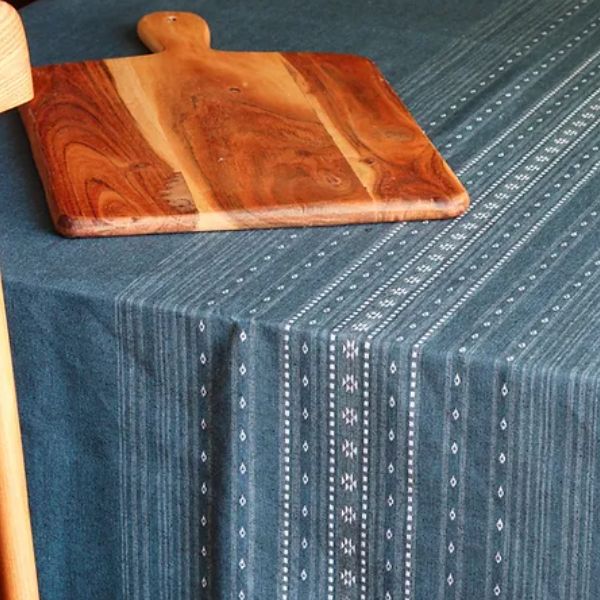 Woven Aegean Blue - Bhujodi Inspired Tablecloth