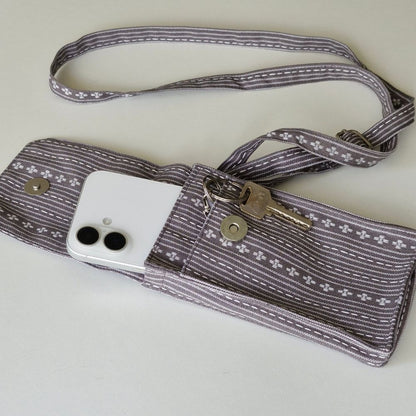 Woven Winter Grey Mobile Pouch