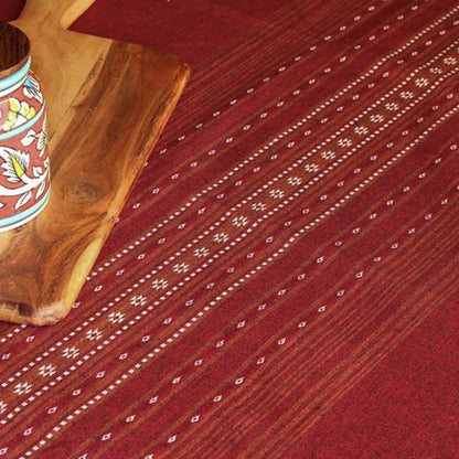 Woven Ruby Red - Bhujodi Inspired Tablecloth