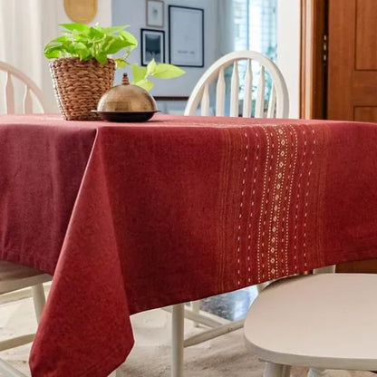 Woven Ruby Red - Bhujodi Inspired Tablecloth