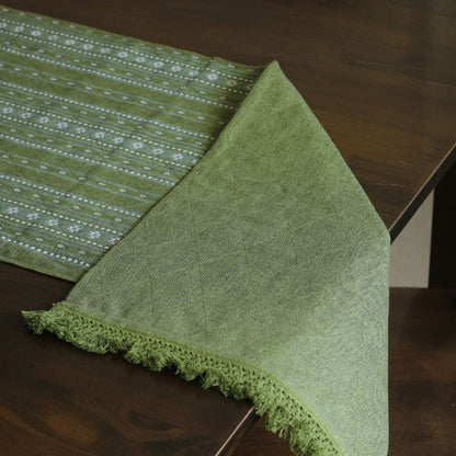 Woven Moss Green Reversible Runner