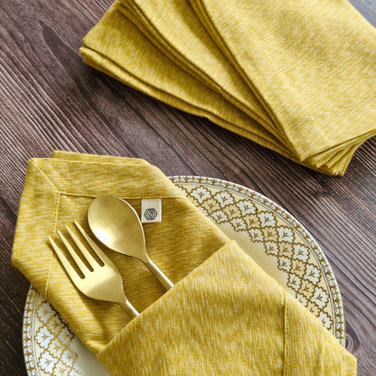Mustard Chambray - Cotton Table Napkins Mustard