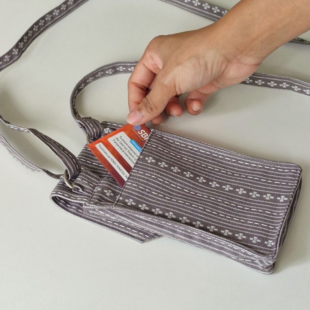 Woven Winter Grey Mobile Pouch