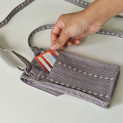 Woven Winter Grey Mobile Pouch