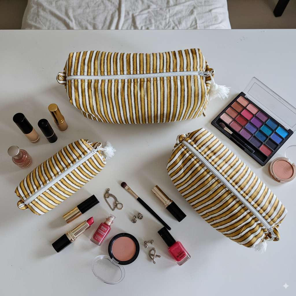 Quilted Pouches - Ochre Mirage