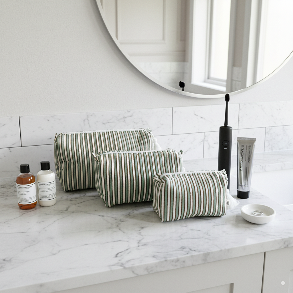 Quilted Pouches - Sage Mirage