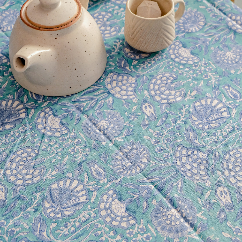 Tranquil Teal Tablecloth Teal