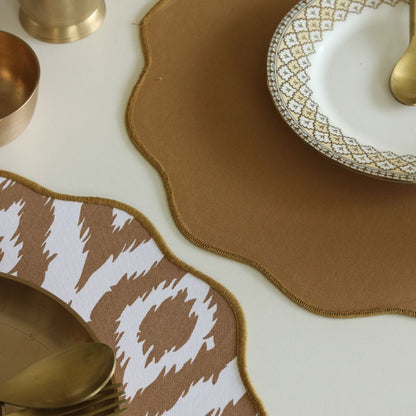 Beige Ikat & Tan Placemats