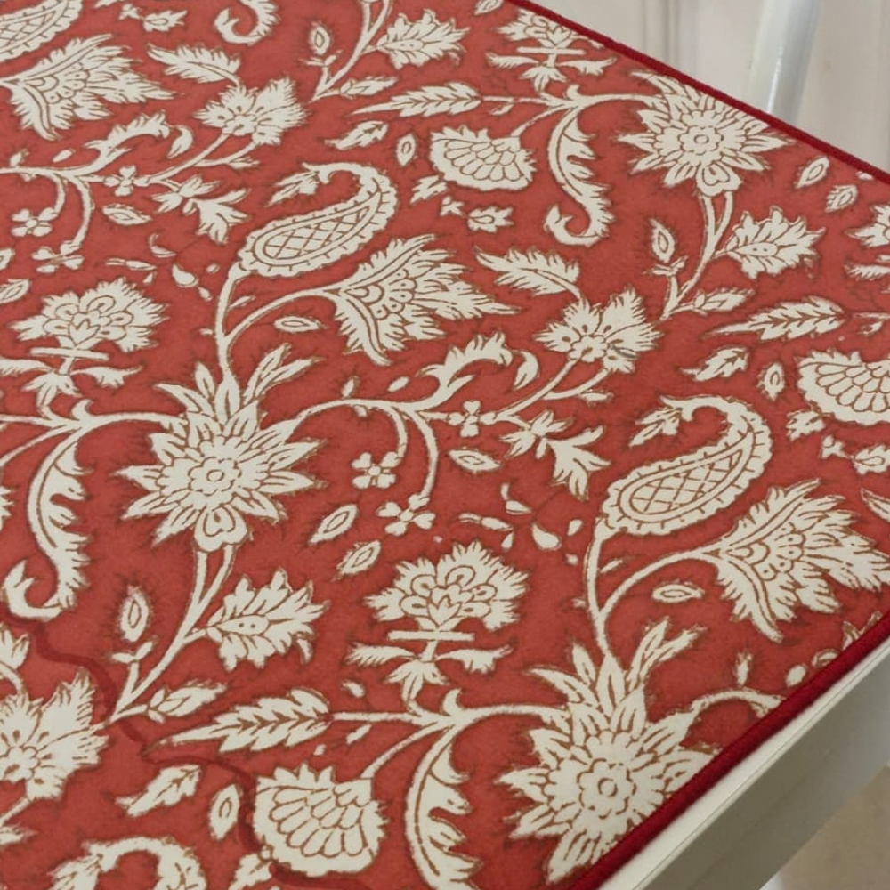 Sweet Almond Mahjong Tablecloth + All Over Red Floral & Chevron Mahjong Mat