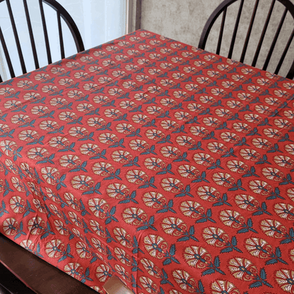 Festive Coral Tablecloth