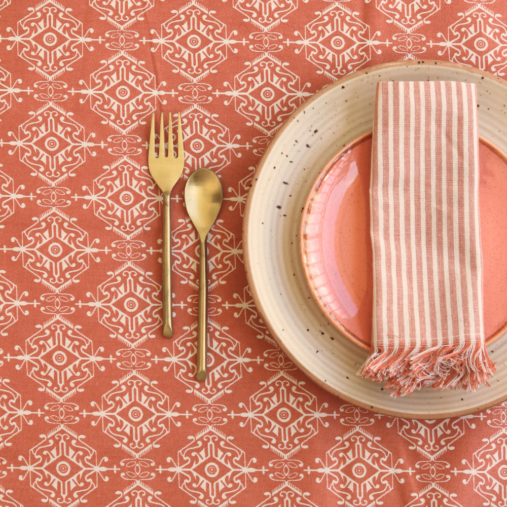 Agra Red Tablecloth