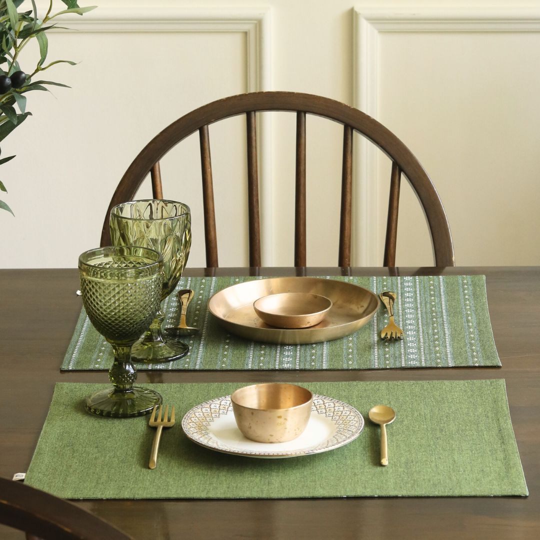 Woven Moss Green Placemats