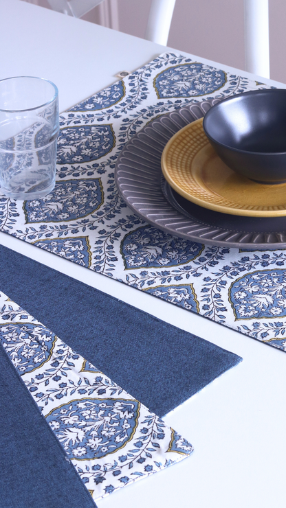 Morning Dew & Woven Aegean Blue Placemats