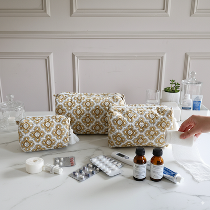 Quilted Pouches - Chai and Toast