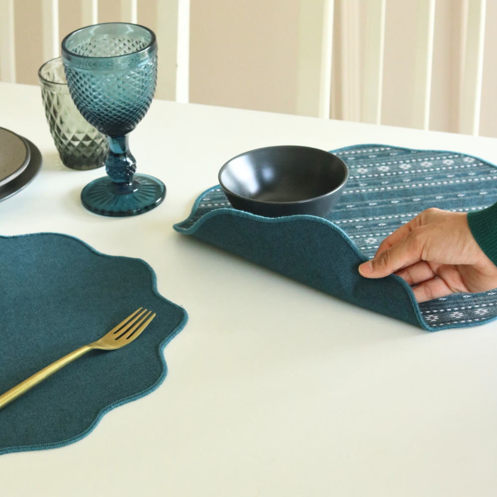 Woven Aegean Blue Placemats