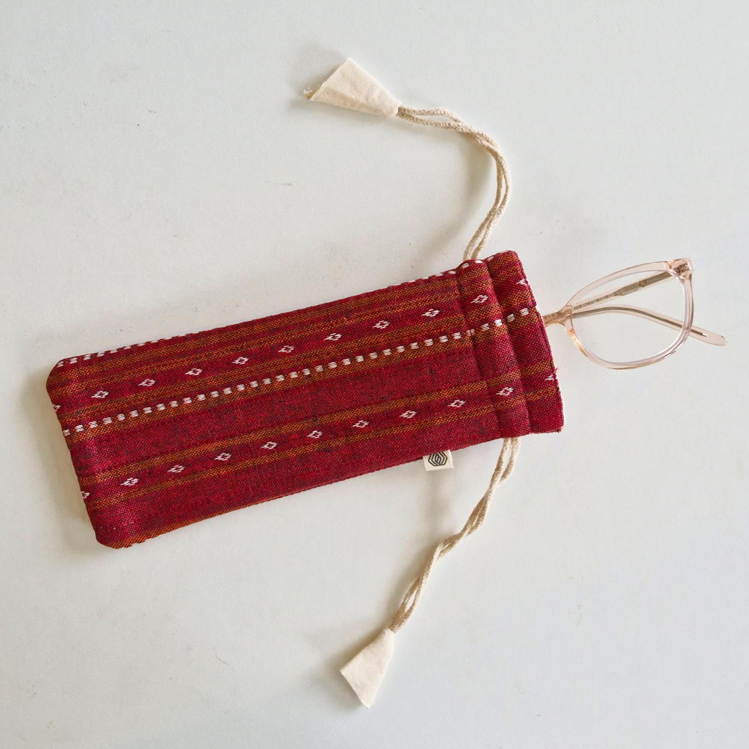 Optical Pouch - Woven Ruby Red