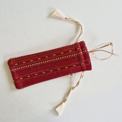 Optical Pouch - Woven Ruby Red