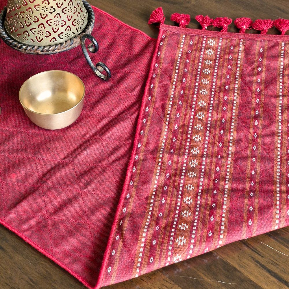 Woven Ruby Red Reversible Runner