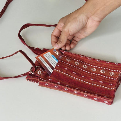Woven Ruby Red Mobile Pouch