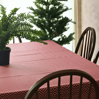 All Over Red Chevron Tablecloth