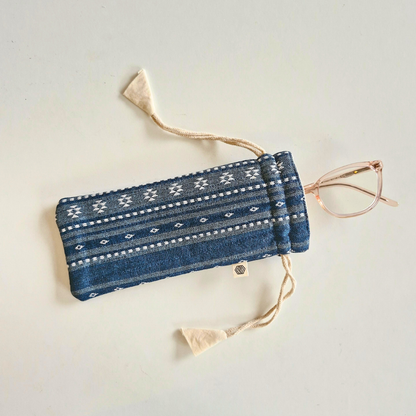 Optical Pouch - Woven Aegean Blue
