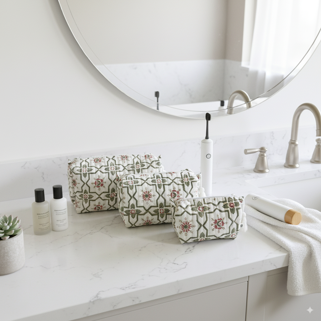 Quilted Pouches - Persian Garden