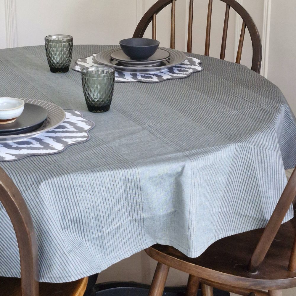 Dark Slate Tablecloth 4 Seater Round (60”) Dark Grey