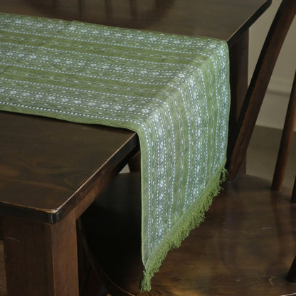 Woven Moss Green Reversible Runner