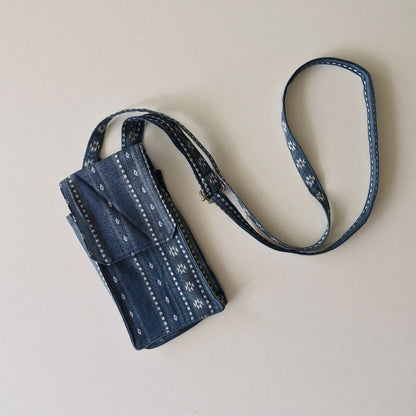 Woven Aegean Blue Mobile Pouch