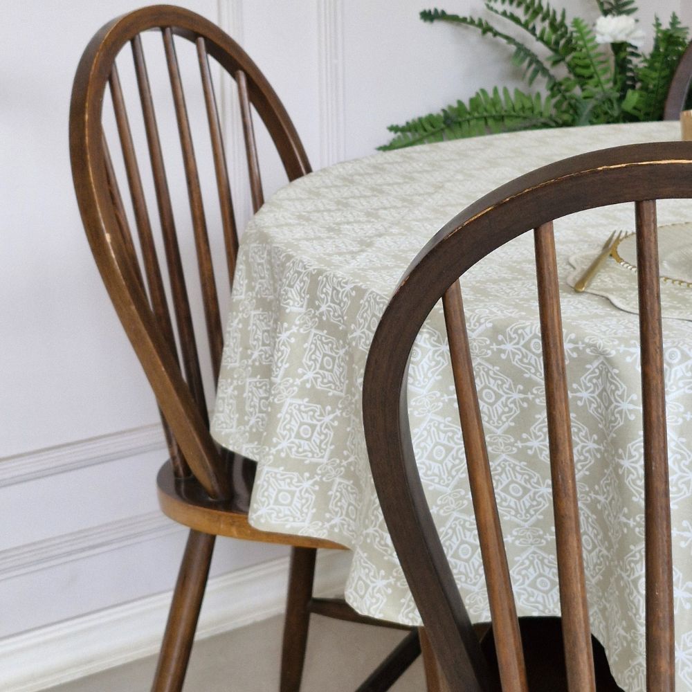 Dholpur Beige Tablecloth Beige