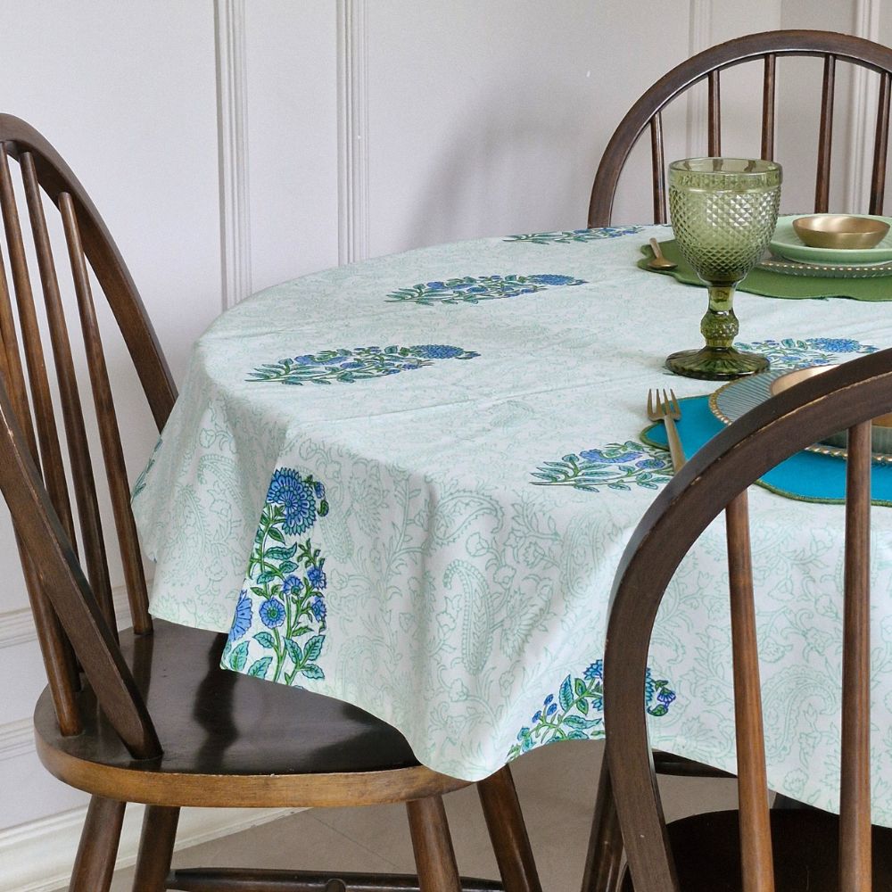 Earth and Sky Tablecloth Turquoise Blue
