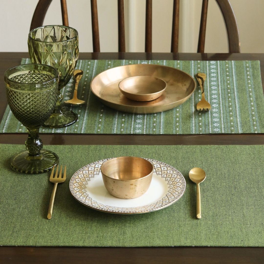 Woven Moss Green Placemats