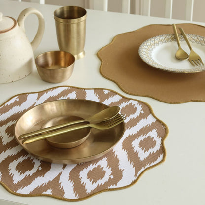 Beige Ikat & Tan Placemats