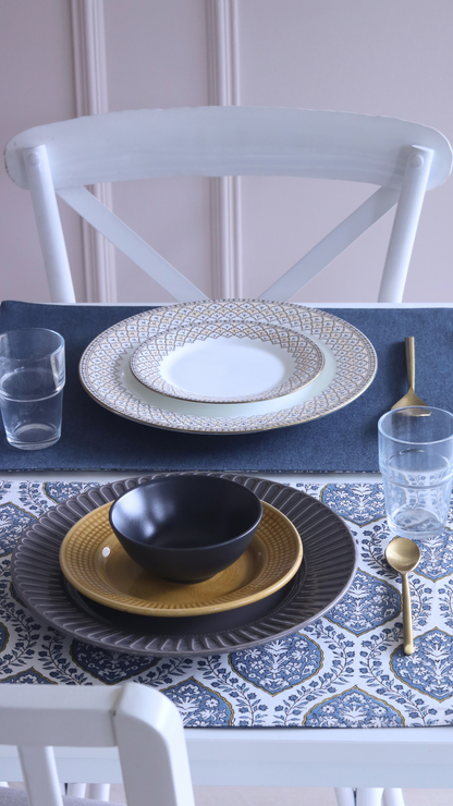 Morning Dew & Woven Aegean Blue Placemats