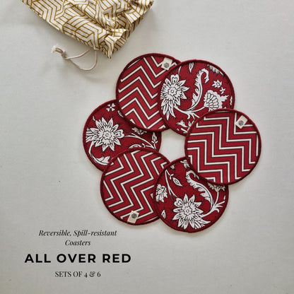 Cotton Coasters - All Over Red