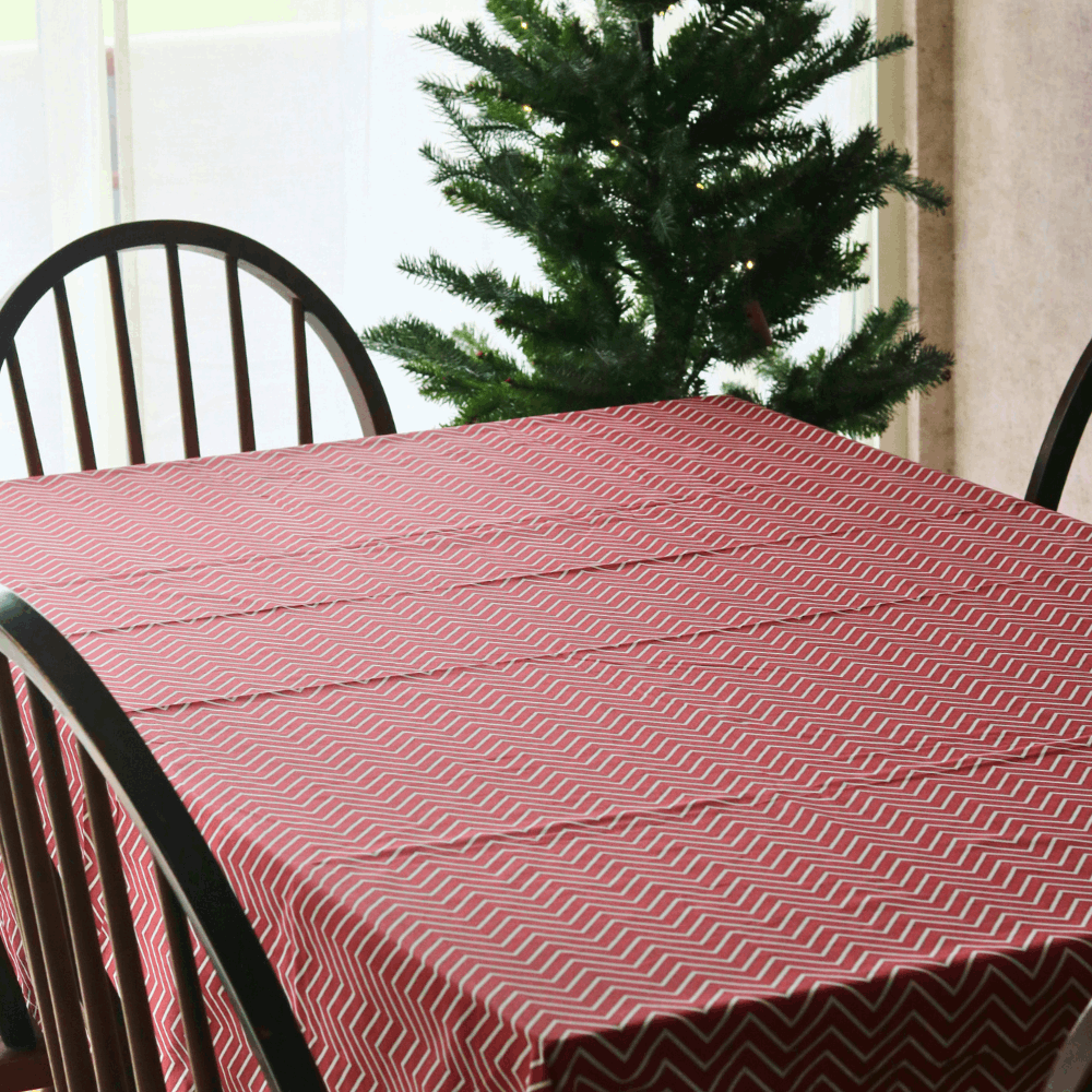 All Over Red Chevron Tablecloth