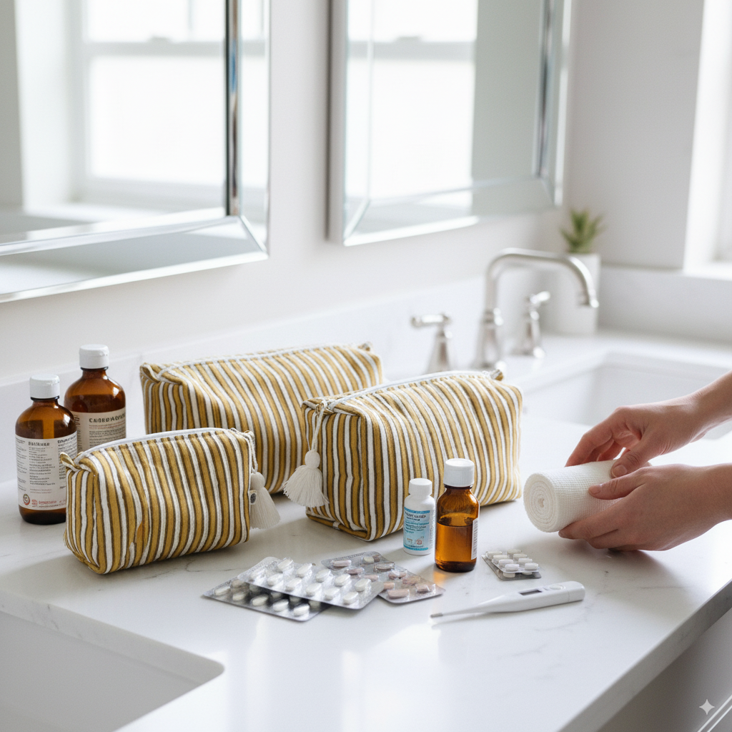 Quilted Pouches - Ochre Mirage