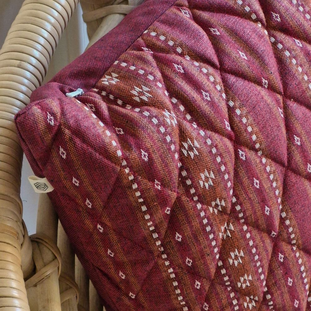 Woven Ruby Red Cushion Cover