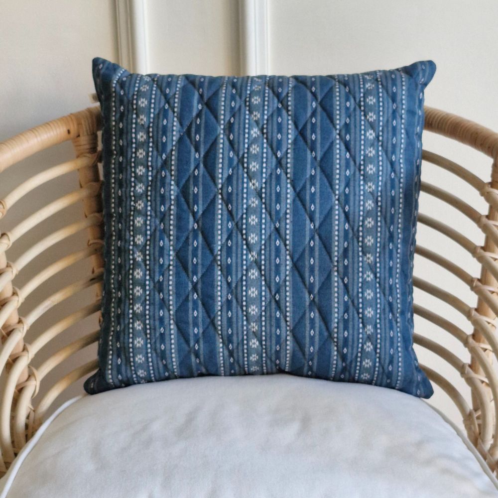Woven Aegean Blue Cushion Cover