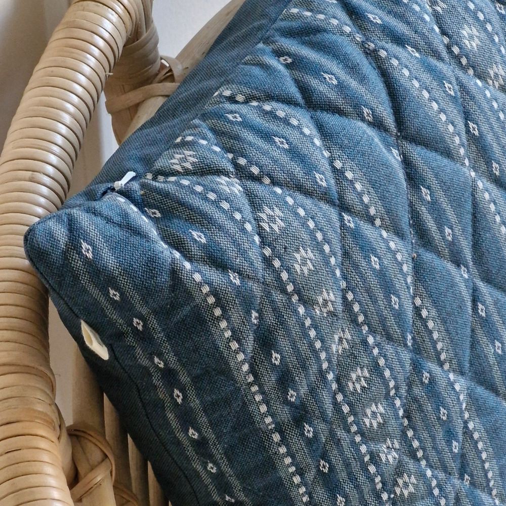 Woven Aegean Blue Cushion Cover