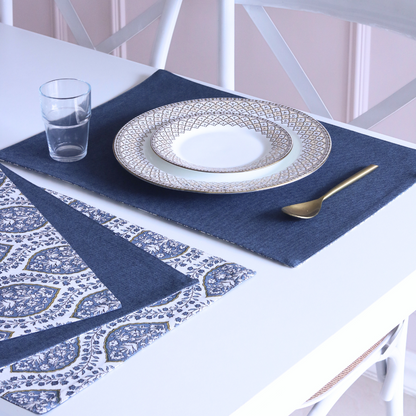 Morning Dew & Woven Aegean Blue Placemats